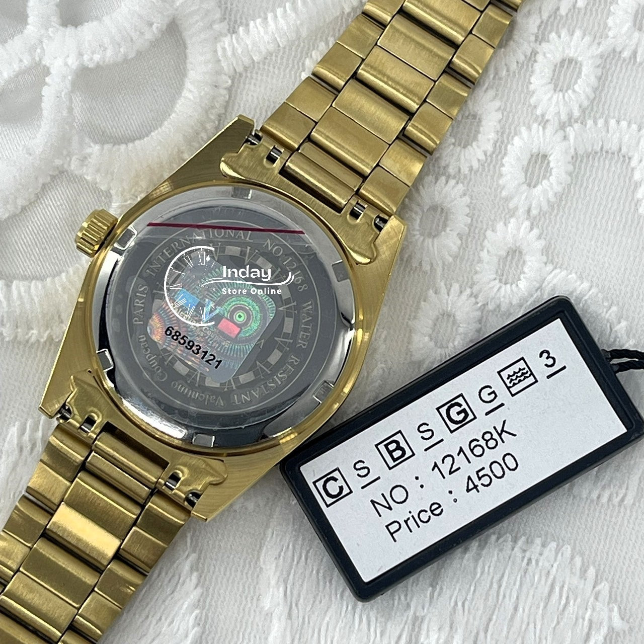 范倫鐵諾 古柏 Coupeau Men's Watch 12168KM-18 Gold Tone Stainless Steel Band