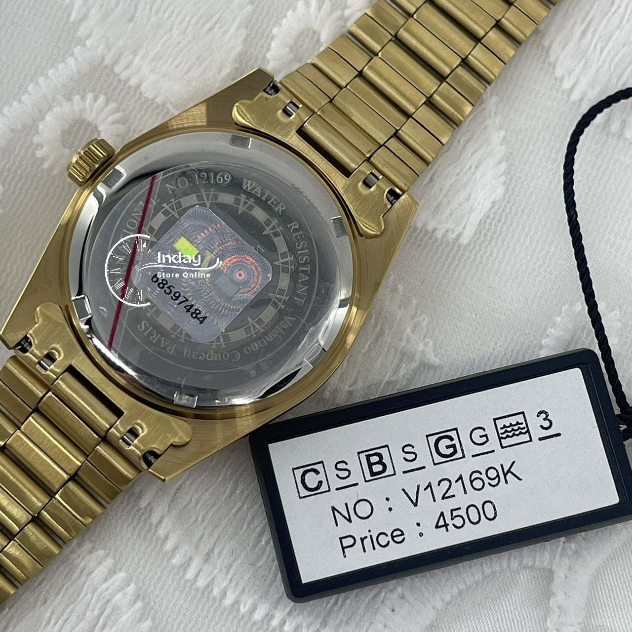 范倫鐵諾 古柏 Coupeau Men's Watch 12169KM-13 Gold Tone Stainless Steel Band