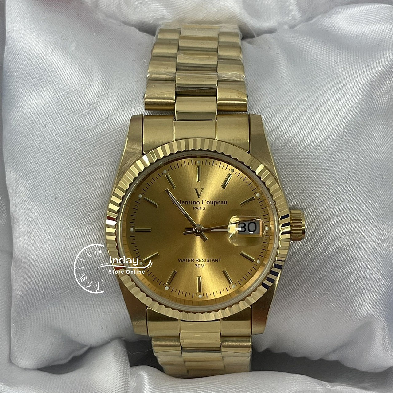 范倫鐵諾 古柏 Coupeau Men's Watch 12169KM-13 Gold Tone Stainless Steel Band