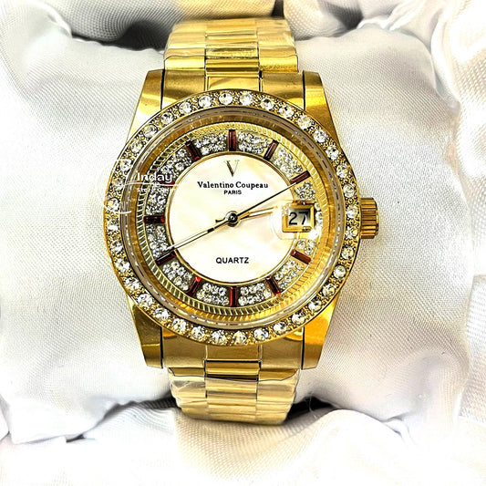Valentino Coupeau Men's Watch V70302KHM-7 Gold Stainless Steel Classic Design Water Resistant
