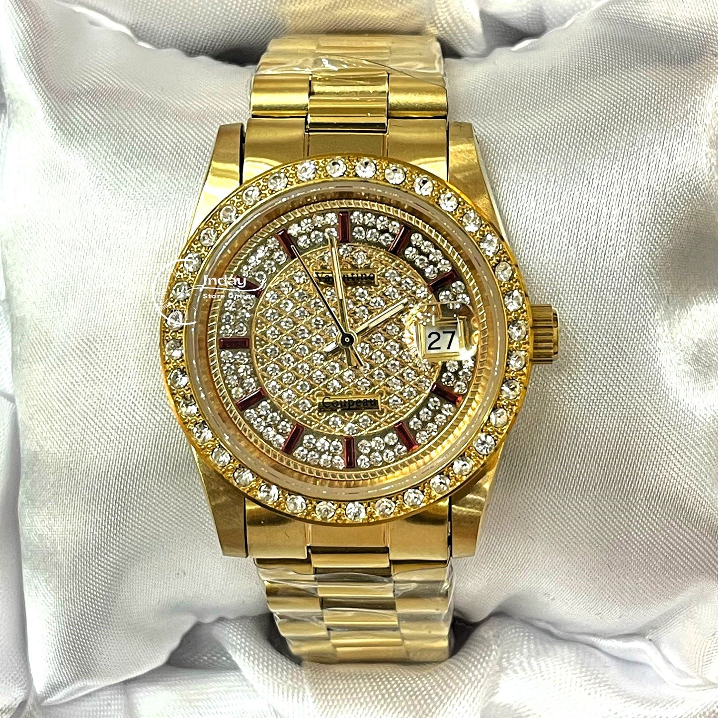 Valentino Coupeau Men's Watch V70302KHM-9 Gold Stainless Steel Classic Design Water Resistant