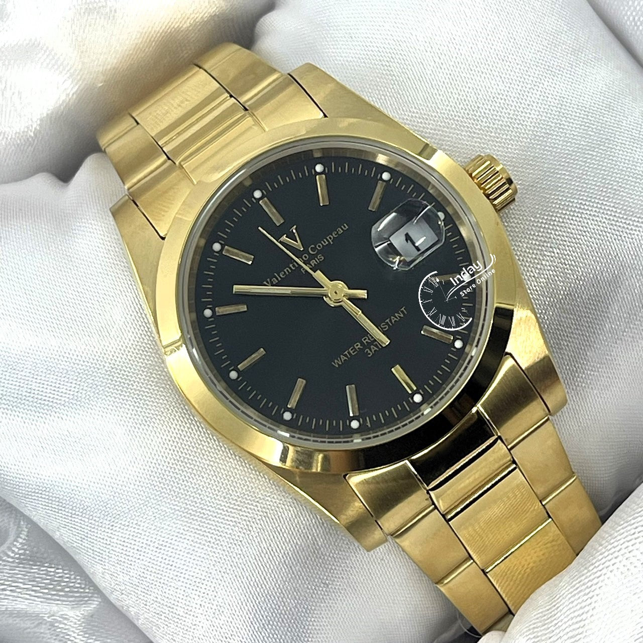 范倫鐵諾 古柏 Coupeau Men's Watch 12168KM-14 Gold Tone Stainless Steel Band