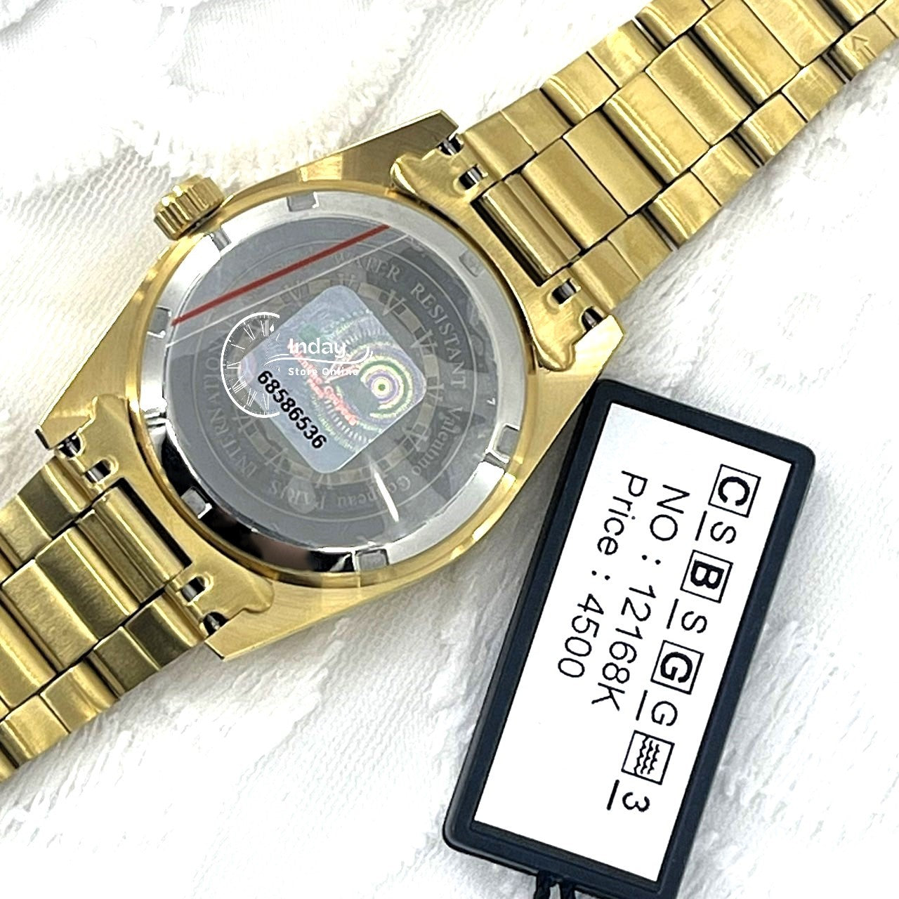 范倫鐵諾 古柏 Coupeau Men's Watch 12168KM-14 Gold Tone Stainless Steel Band