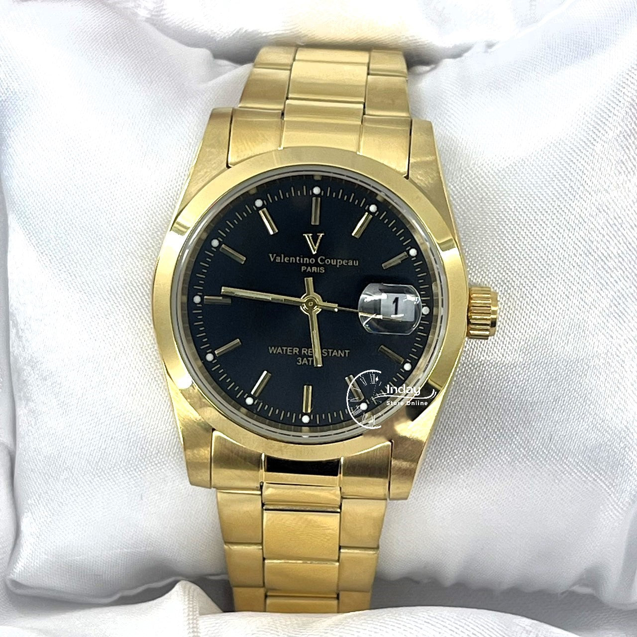 范倫鐵諾 古柏 Coupeau Men's Watch 12168KM-14 Gold Tone Stainless Steel Band