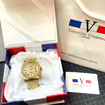 Valentino Coupeau Men's Watch V70302KHM-9 Gold Stainless Steel Classic Design Water Resistant