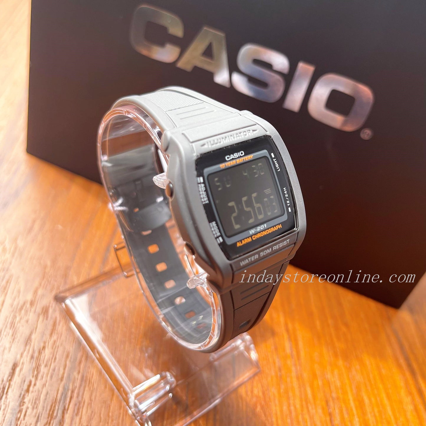 Casio Digital Unisex Watch W-201-1B Digital Sporty Design Resin Band Resin Glass Battery Life: 10 Years