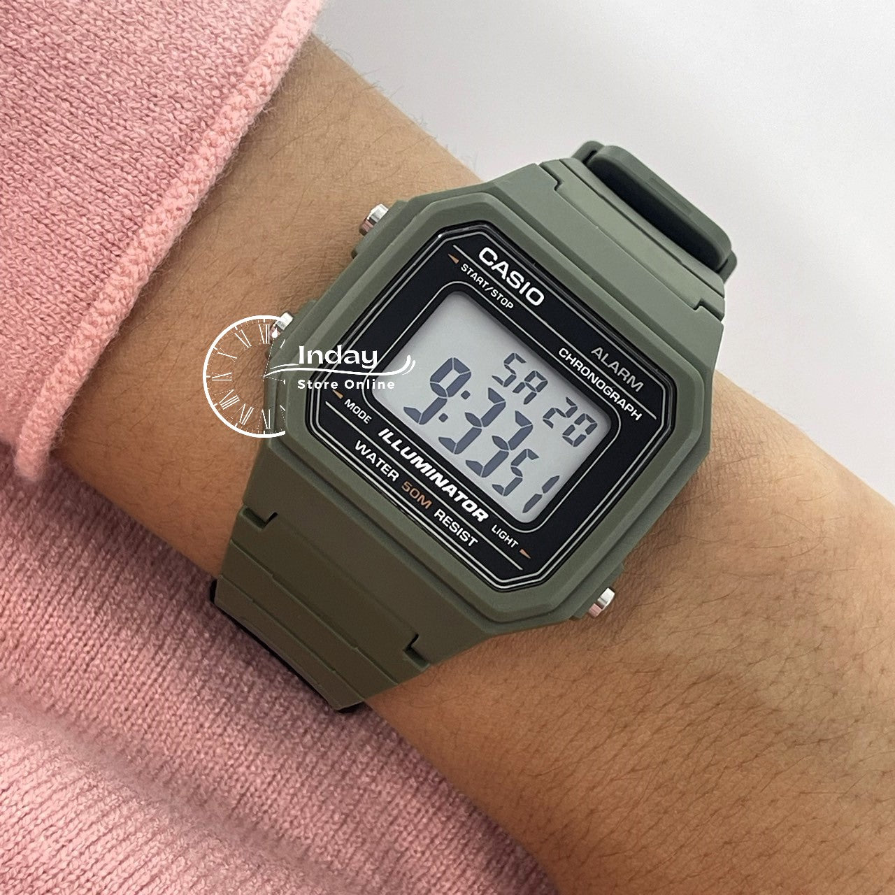 Casio Digital Unisex Watch W-217H-3A Resin Band Resin Glass Battery Life: 7 years