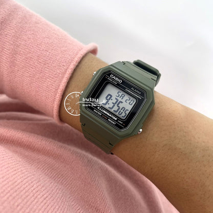 Casio Digital Unisex Watch W-217H-3A Resin Band Resin Glass Battery Life: 7 years