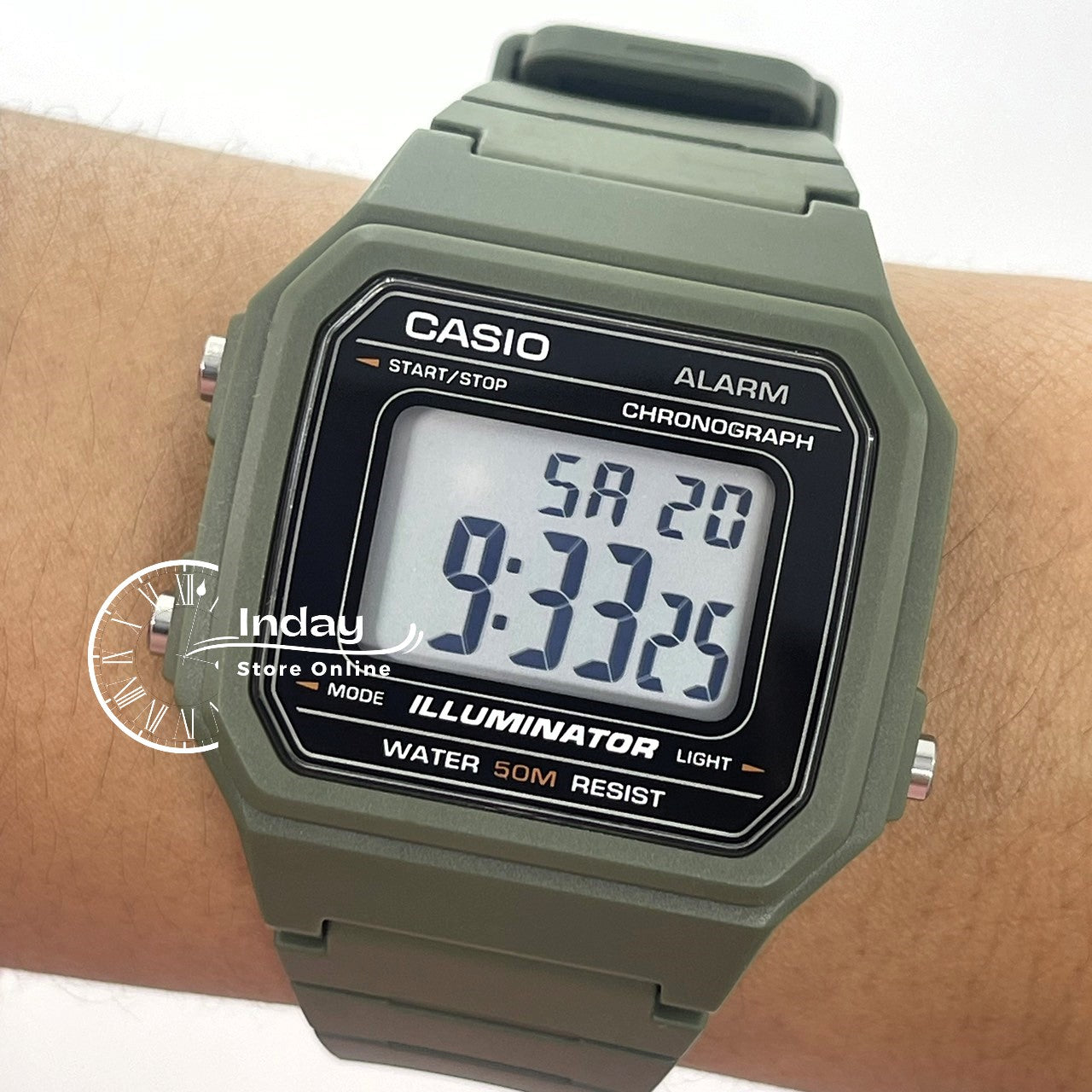 Casio Digital Unisex Watch W-217H-3A Resin Band Resin Glass Battery Life: 7 years