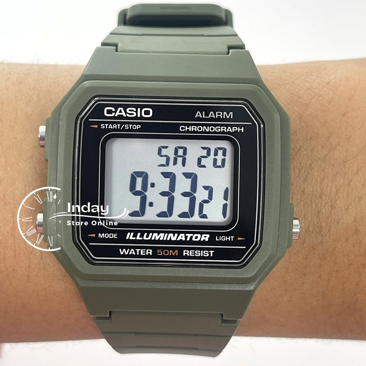 Casio Digital Unisex Watch W-217H-3A Resin Band Resin Glass Battery Life: 7 years