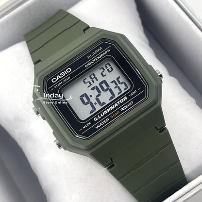 Casio Digital Unisex Watch W-217H-3A Resin Band Resin Glass Battery Life: 7 years