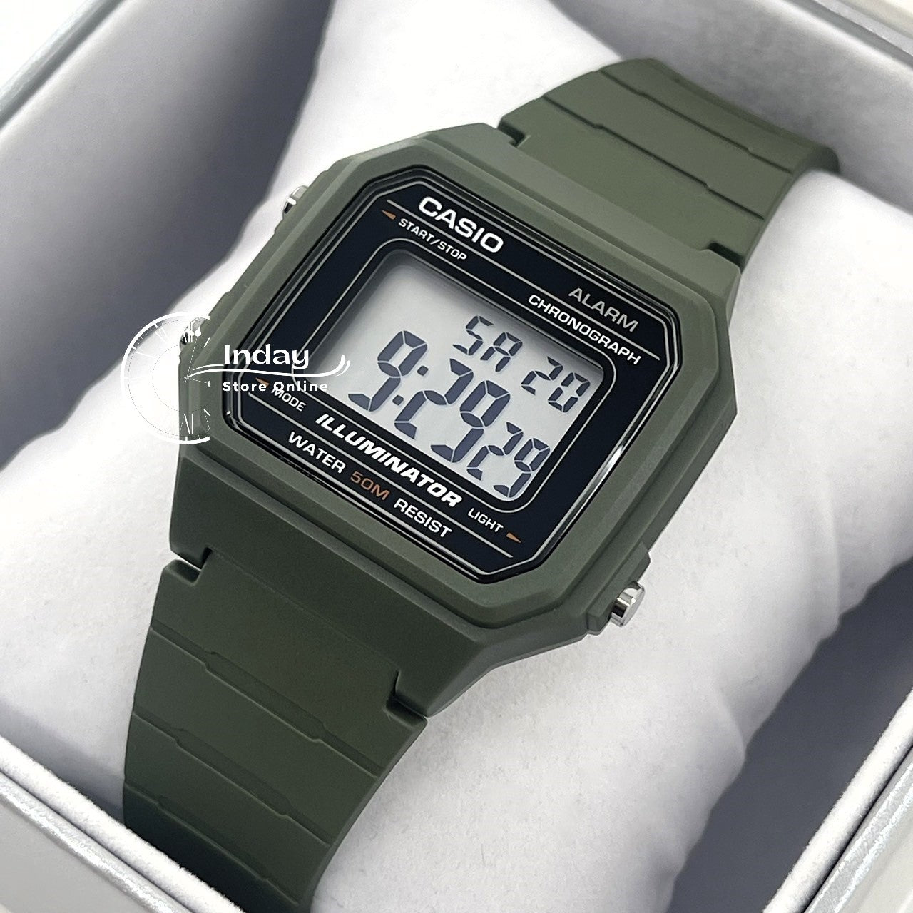 Casio Digital Unisex Watch W-217H-3A Resin Band Resin Glass Battery Life: 7 years