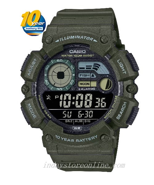 Casio Digital Men's Watch WS-1500H-3B Resin Band Resin Glass Battery Life: 10 years