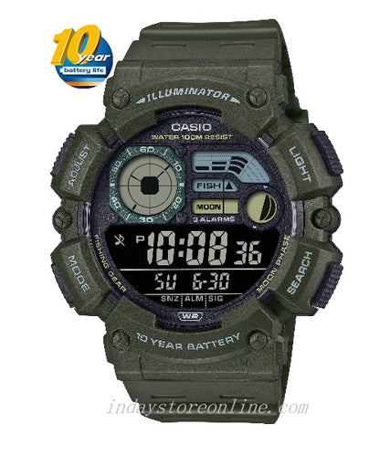 Casio Digital Men's Watch WS-1500H-3B Resin Band Resin Glass Battery Life: 10 years