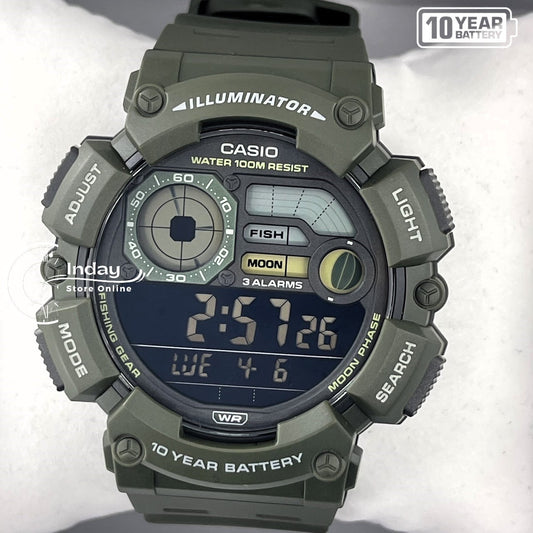 Casio Digital Men's Watch WS-1500H-3B Resin Band Resin Glass Battery Life: 10 years