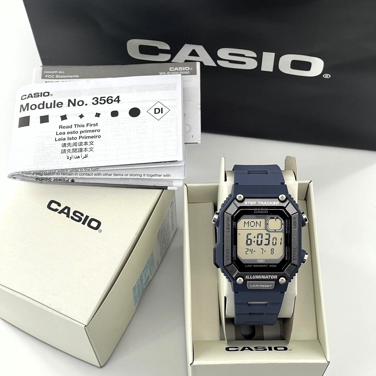 Casio Digital Men's Watch WS-B1000-2A Step Tracker Mobile link (Wireless linking using Bluetooth®)