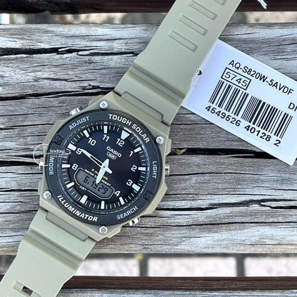 Casio Analog Digital Men's Watch AQ-S820W-5A Resin Glass Resin Band Solar Powered
