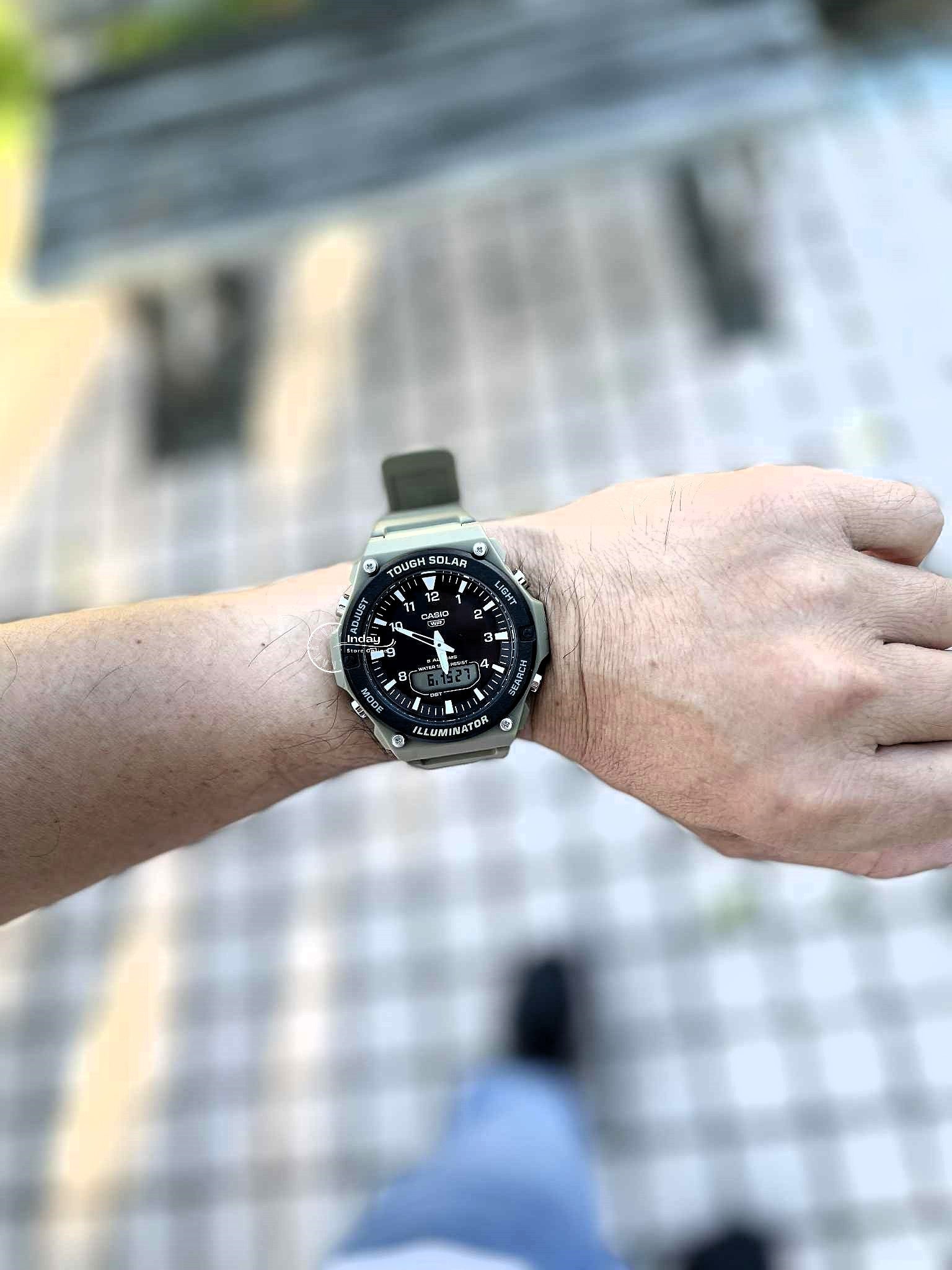 Orologio da uomo Casio Standard analogico-digitale con cinturino in resina, quadrante nero, solare, AQ-S820W-5AV, impermeabile fino a 100 metri Orologio da uomo Casio Standard analogico-digitale con cinturino in resina, quadrante nero, solare, AQ-S820W-5AV, impermeabile fino a 100 metri