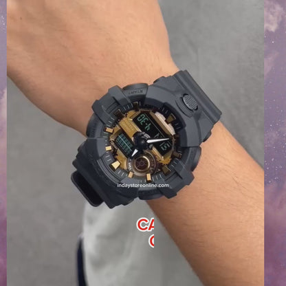 Casio G-Shock Men's Watch GA-700RC-1A Analog-Digital GA-700 Series Rusted Metal Design Neoclassic Black