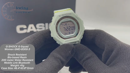 Casio G-Shock Women's Watch GMD-B300-3 G-Squad Bio-based Resin Shock Resistant Mobile link Bluetooth