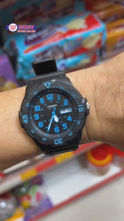 Casio Analog Men's Watch MRW-200H-1B3 Diver Look Plexiglas Black Resin Strap Watch