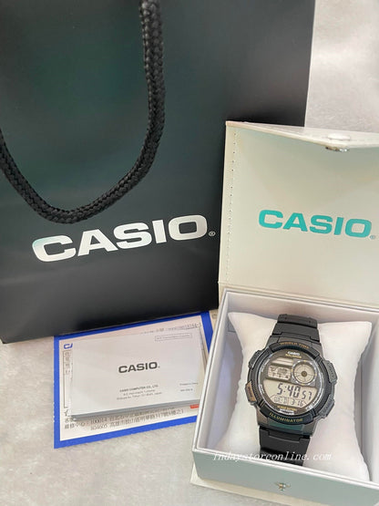 Casio Digital Men's Watch AE-1000W-1A 10-Year Battery Life Black Resin Strap
