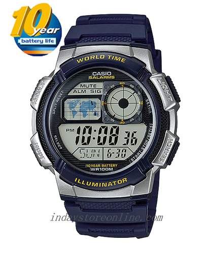 Casio Digital Men's Watch AE-1000W-2A Digital Resin Band Resin Glass Battery Life: 10 years