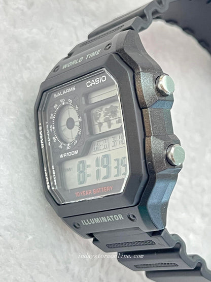 Casio Digital Men's Watch AE-1200WH-1A Digital Sporty Design Resin Band Resin Glass Battery life: 10 Years
