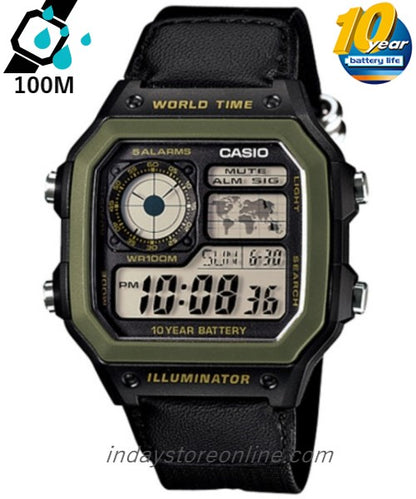 Casio Digital Men's Watch AE-1200WHB-1B Digital Sporty Design Resin Band Resin Glass Battery Life: 10 years