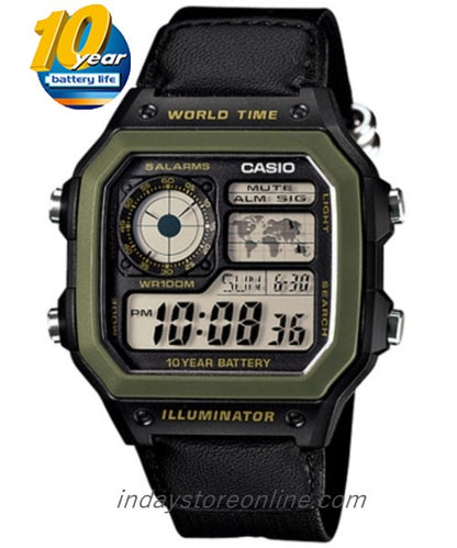 Casio Digital Men's Watch AE-1200WHB-1B Digital Sporty Design Resin Band Resin Glass Battery Life: 10 years