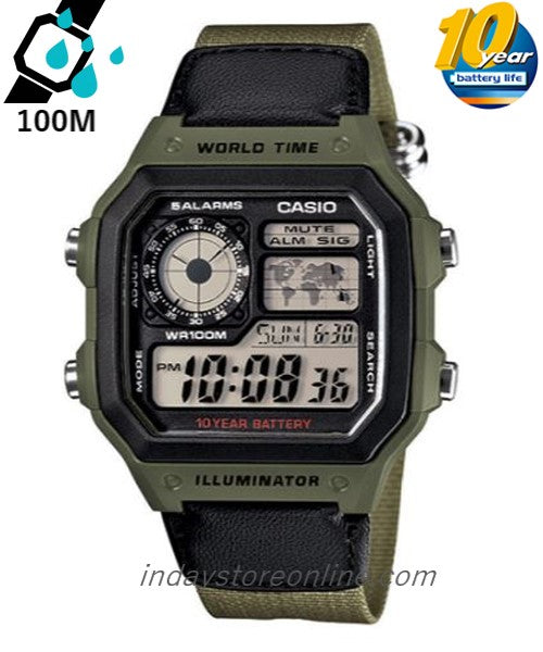 Casio digital best sale watch green