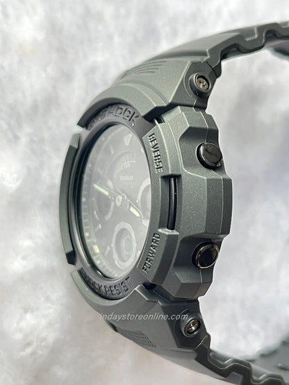 Casio G-Shock Men's Watch AW-591BB-1A Analog-Digital AW-590 Series Matte Black Finish