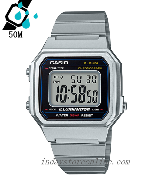 Casio Vintage Unisex Watch B650WD-1A Silver Plated Stainless Steel Self-adjustable Band