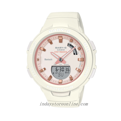 Casio Baby-G Women's Watch BSA-B100CS-7A Resin Band Mineral Glass Casio Baby-G Women's Watch BSA-B100CS-7A Resin Band Mineral Glass