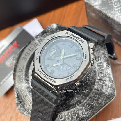Casio G-Shock Men's Watch GM-2100BB-1A Analog-Digital 2100 Series Black Ion Plating All-Black Fashion