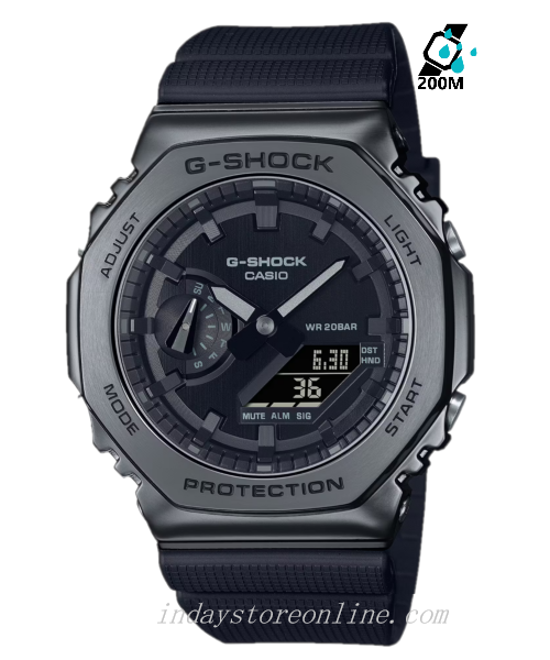 Casio G-Shock Men's Watch GM-2100BB-1A Analog-Digital 2100 Series Black Ion Plating All-Black Fashion