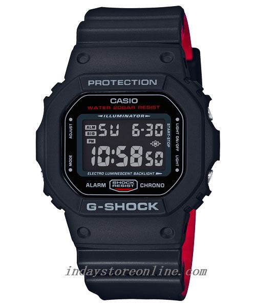 Casio G-Shock Men's Watch DW-5600HR-1 Digital 5600 Series Best Seller Black Red Colors