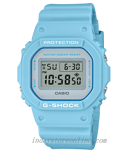 Casio G-Shock Men's Watch DW-5600SC-2 Digital 5600 Series Blue Color 200-meter Water Resistance Electro-luminescent Backlight Sports Watch