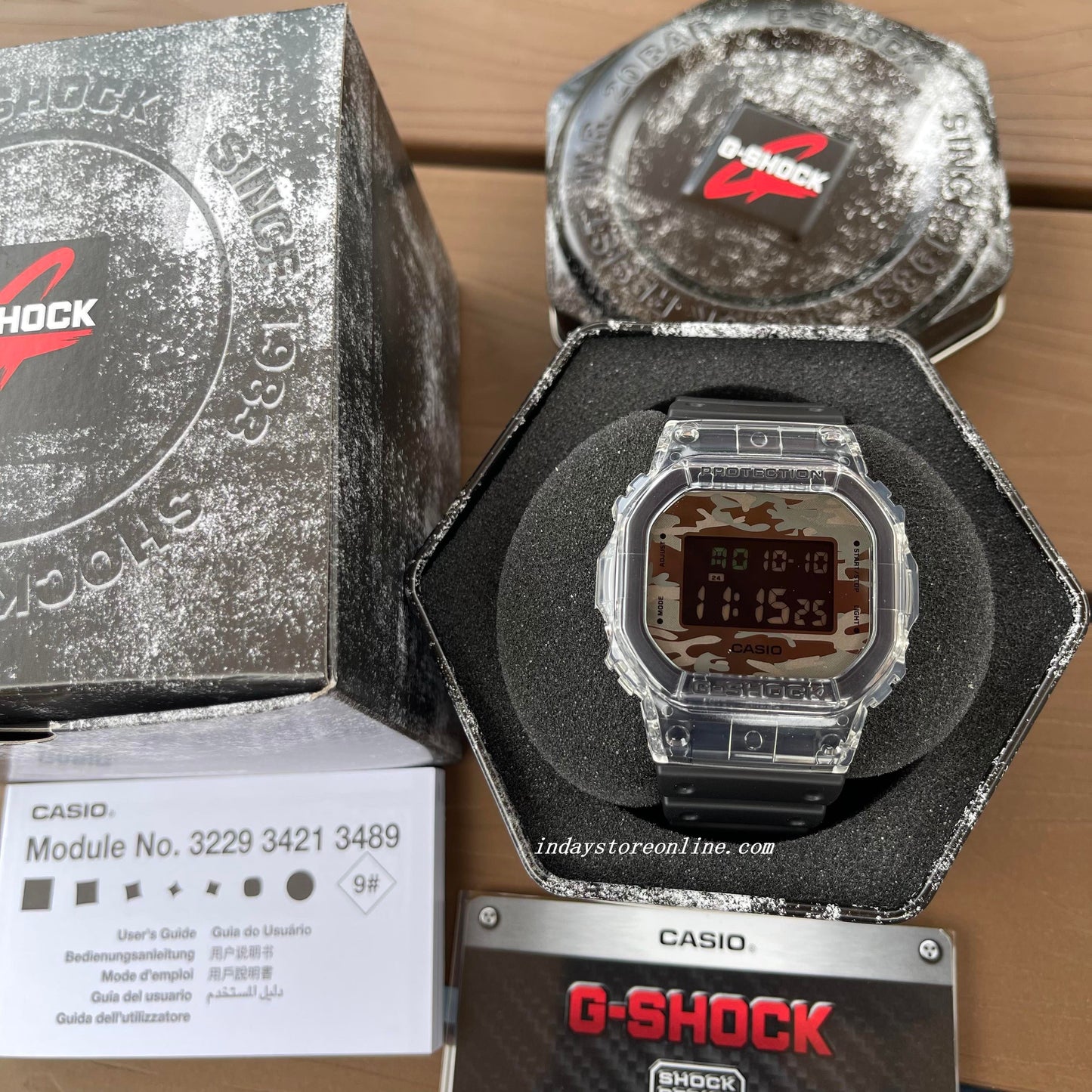 Casio G-Shock Men's Watch DW-5600SKC-1 Digital 5600 Series Camouflage Dial and Translucent Bezel