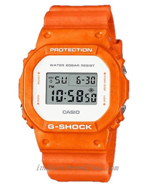 Casio G-Shock Men's Watch DW-5600WS-4 Digital 5600 Series Orange Color Shock Resistant Mineral Glass