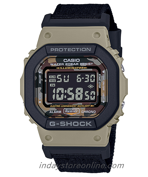 Casio G-Shock Men's Watch DW-5610SUS-5 Digital 5600 Series Cloth Band Shock Resistant Mineral Glass