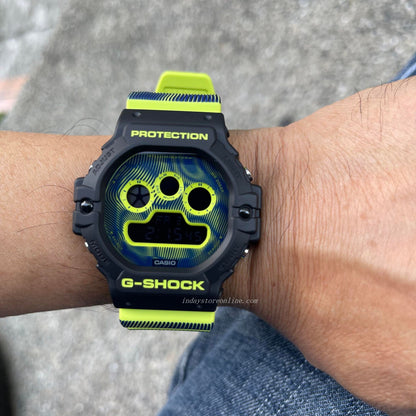 Casio G-Shock Men's Watch DW-5900TD-9 Digital 5900 Series Time Distortion Vibrant Fluorescent Colors