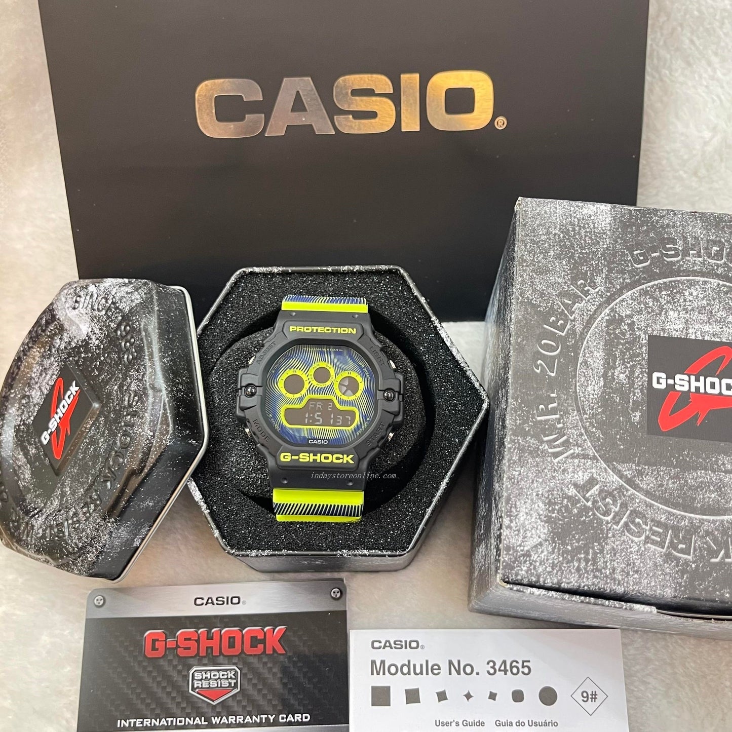 Casio G-Shock Men's Watch DW-5900TD-9 Digital 5900 Series Time Distortion Vibrant Fluorescent Colors