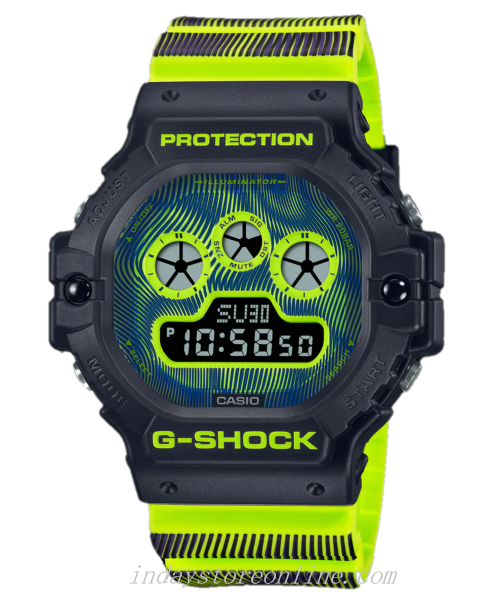 Casio G-Shock Men's Watch DW-5900TD-9 Digital 5900 Series Time Distortion Vibrant Fluorescent Colors