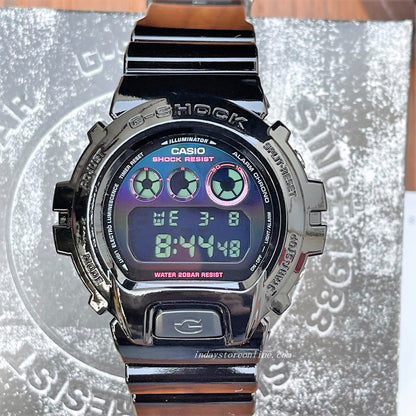 Casio G-Shock Men's Watch DW-6900RGB-1 Digital 6900 Series Virtual Rainbow  in Glossy Black