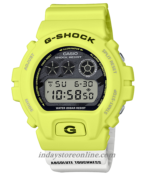 Casio G-Shock Men's Watch DW-6900TGA-9 Digital 6900 Series Sporty Design Yellow Vivid colors Electro-luminescent Backlight