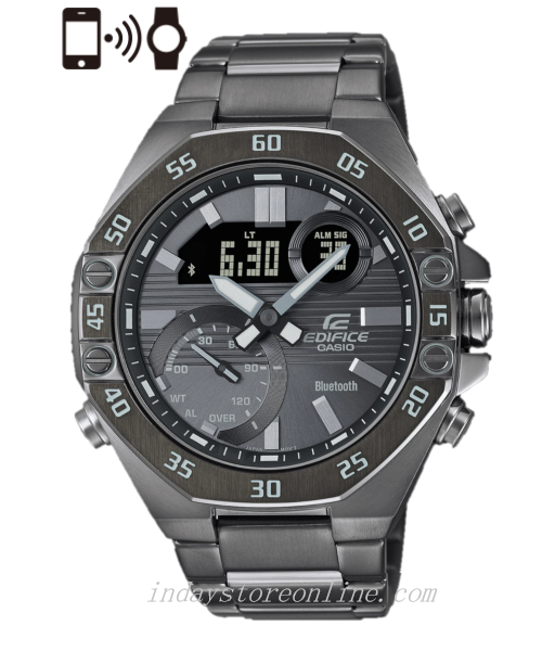 Casio Edifice Men's Watch ECB-10DC-1B Stainless Steel Band Mineral