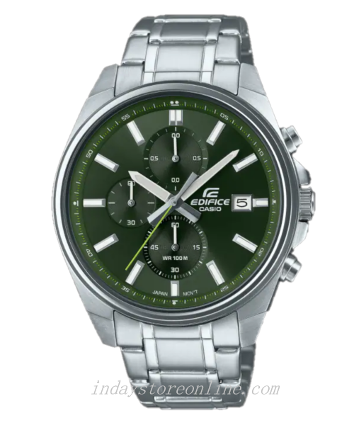 Casio Edifice Men's Watch EFV-610D-3C Standard Chronograph Stainless Steel Band Mineral Glass