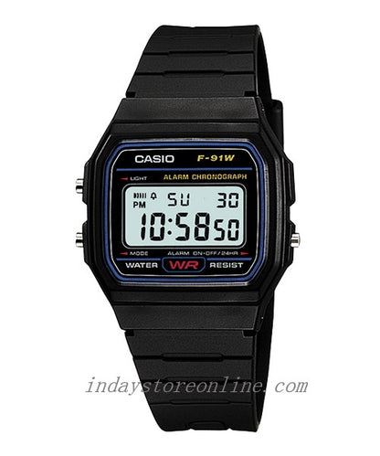 Casio Digital Women's Watch F-91W-1 Digital Best Seller Resin Band Resin Glass
