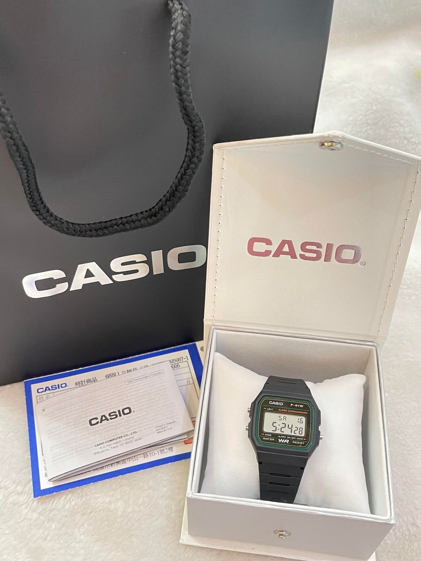 Casio Digital Women's Watch F-91W-3D Digital Resin Band Resin Glass